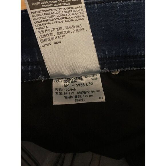 Signature By Levi Strauss Totally Shaping Pull-On Skinny Dark Wash Jeans W33 L30 - Picture 7 of 10
